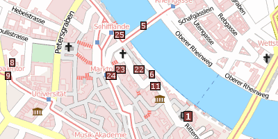 Das Blaue und das Weisse Haus Basel Stadtplan